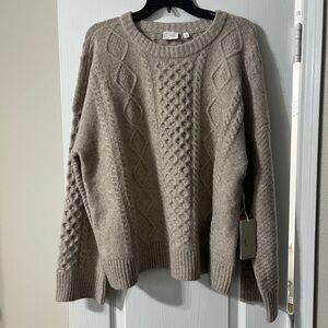 Cyrus Taupe Cable Knit Sweater